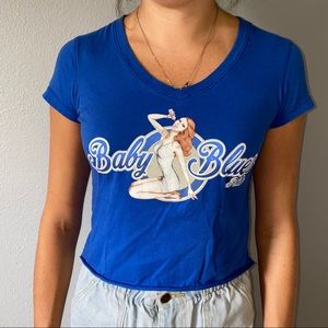 Cropped blue stylish top